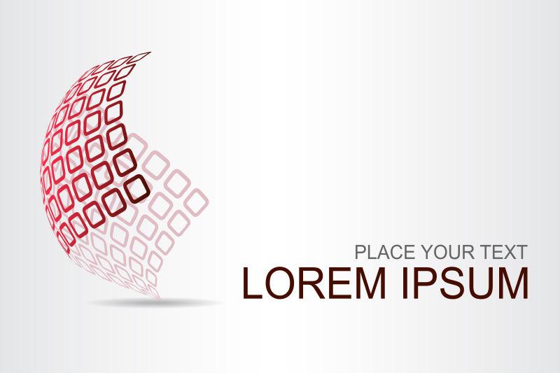 矢量红色方框元素的球面标志