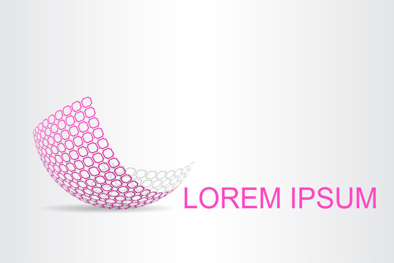 创意矢量粉色方形球面标志设计