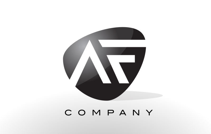 抽象矢量黑色字母af标志设计