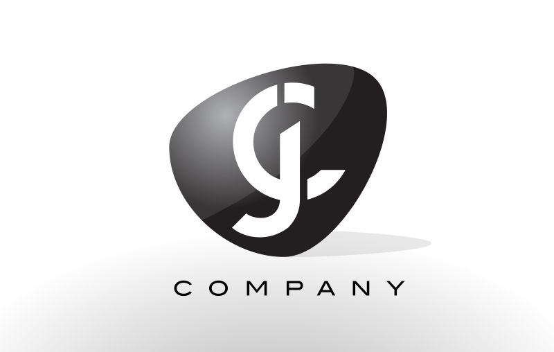 抽象矢量黑色jc标志设计