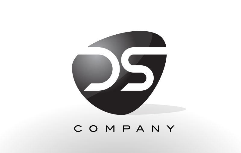 抽象矢量黑色字母ds标志设计