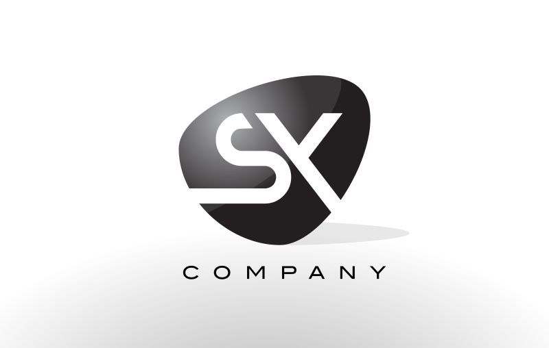 抽象矢量黑色字母sx标志设计
