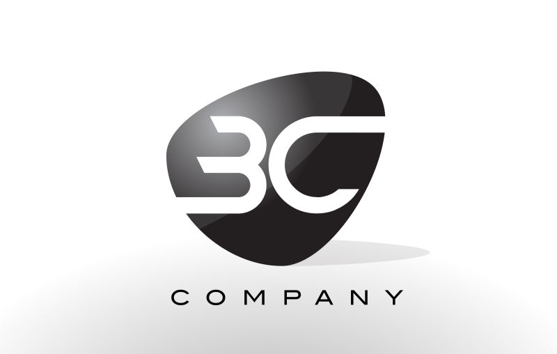 抽象矢量黑色bc标志设计