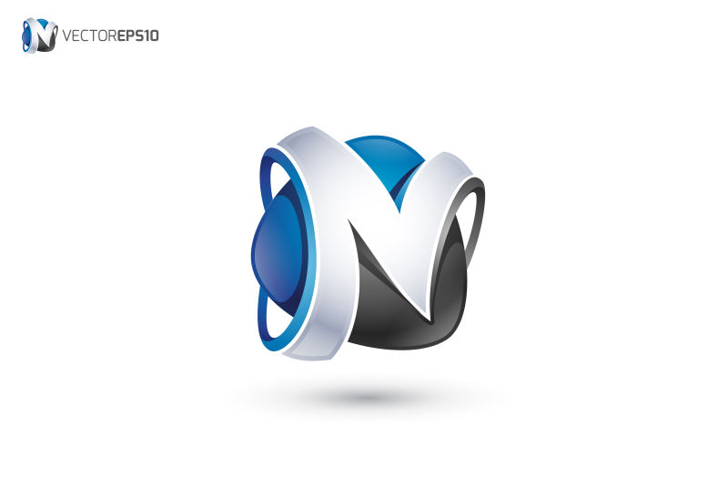 矢量抽象现代字母v标志设计