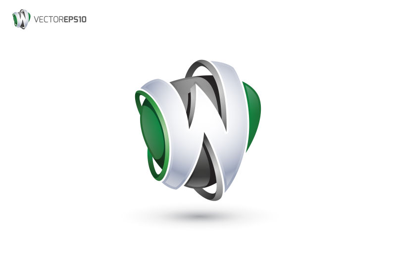 创意矢量字母w标志设计