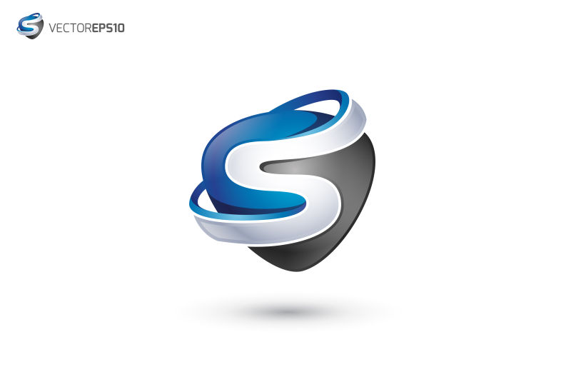 抽象矢量现代字母s标志平面设计