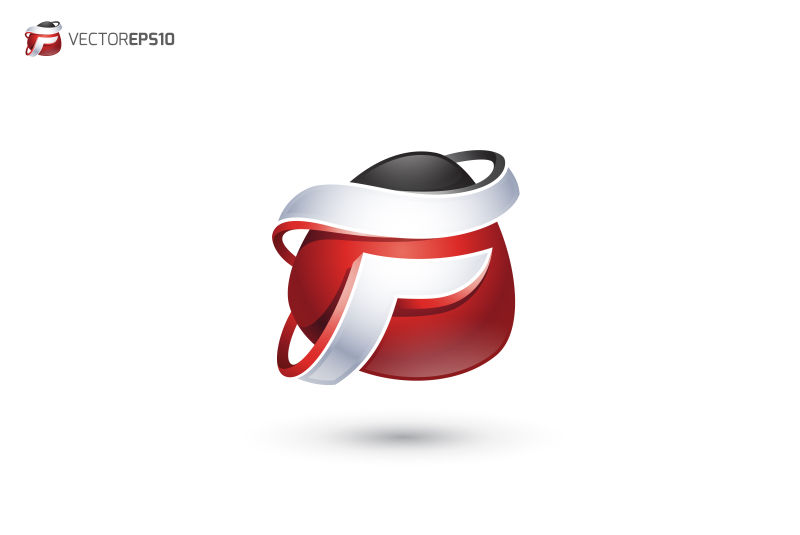 抽象矢量现代字母f标志设计