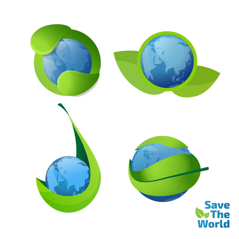 矢量的绿色地球插图设计