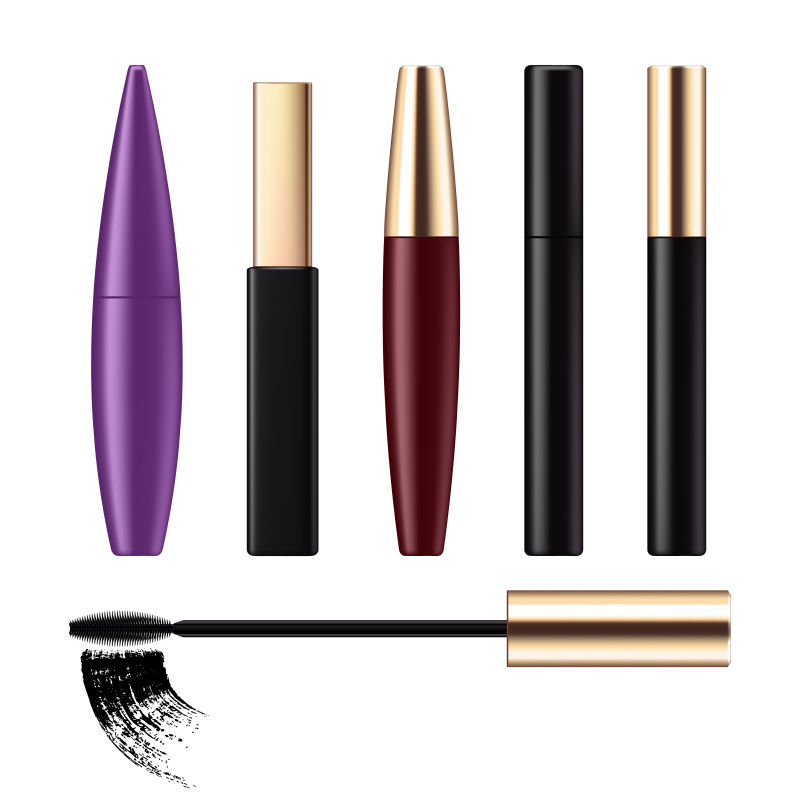 矢量的化妆品睫毛膏刷