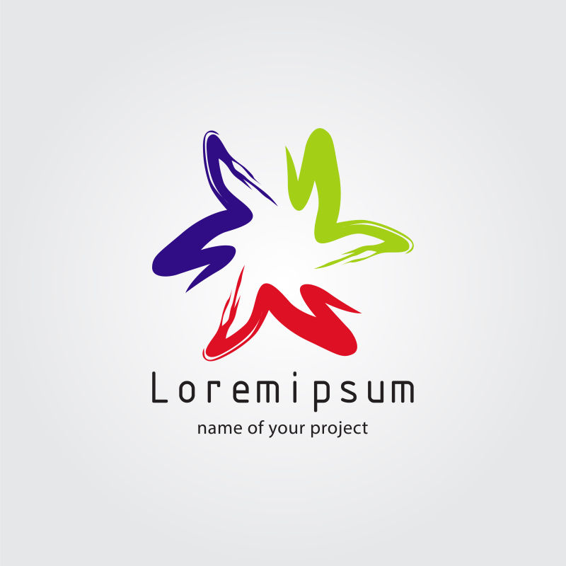 矢量的水彩花卉标志