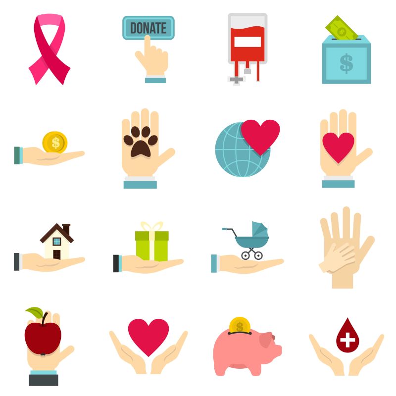 创意矢量慈善概念的图标设计