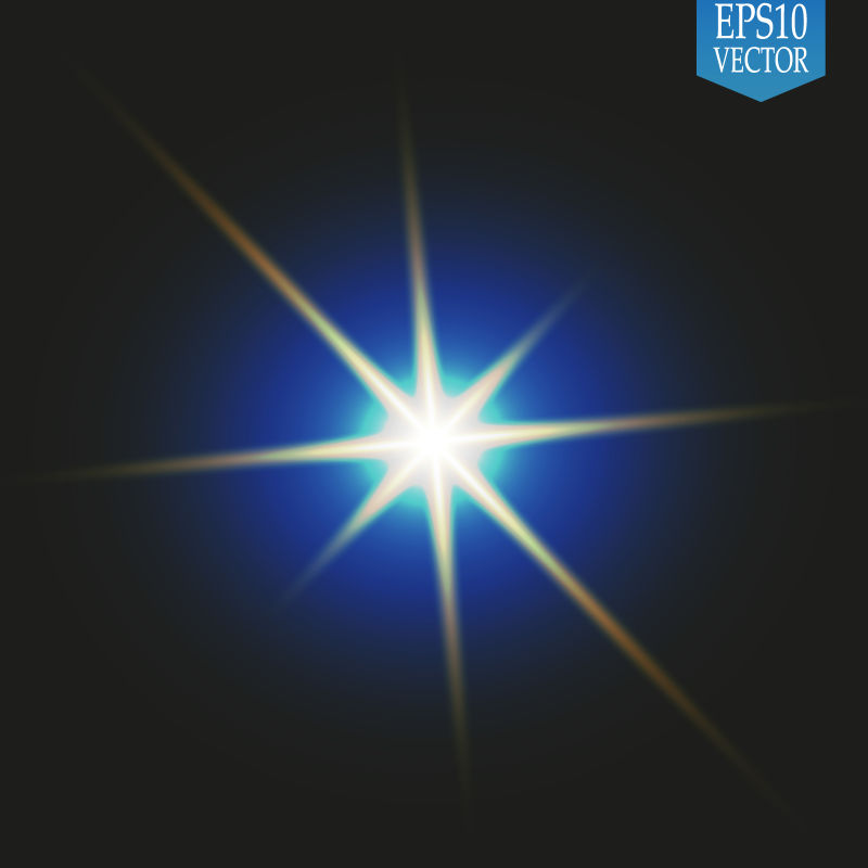 创意矢量六芒星灯光设计元素