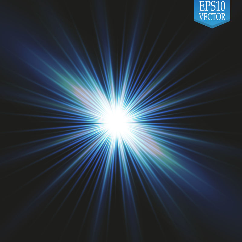 创意矢量蓝色耀眼的灯光效果设计