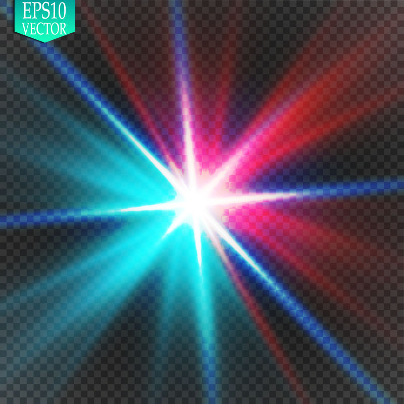 创意矢量红色蓝色特殊光效设计