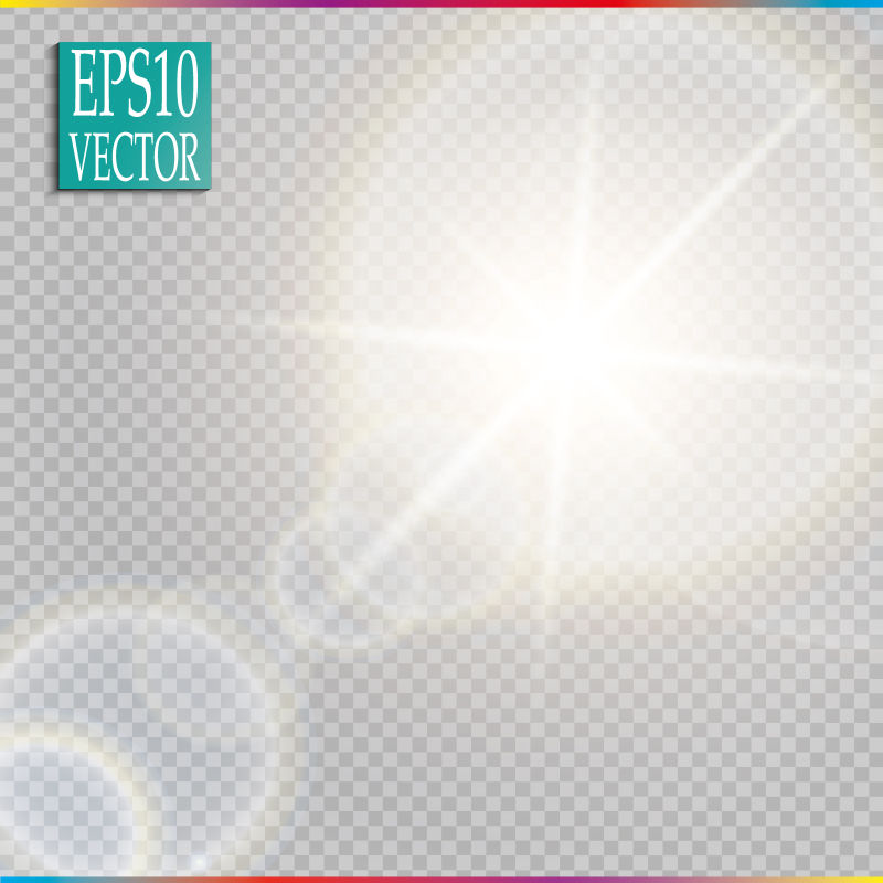 创意矢量透明白色灯光设计元素