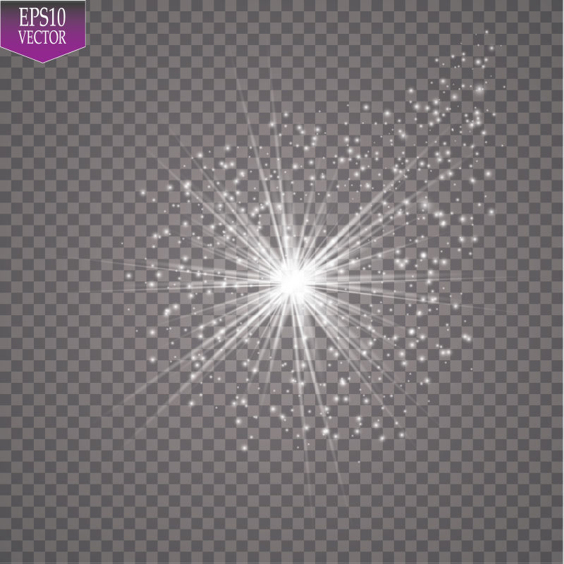 矢量白色耀眼半透明灯光设计元素