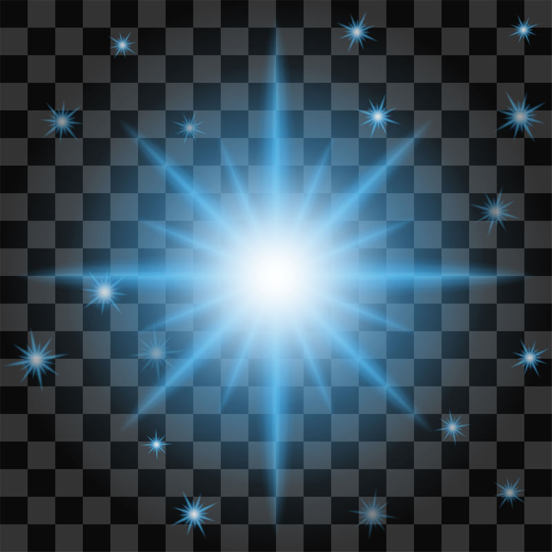 创意矢量蓝色耀眼灯光设计元素