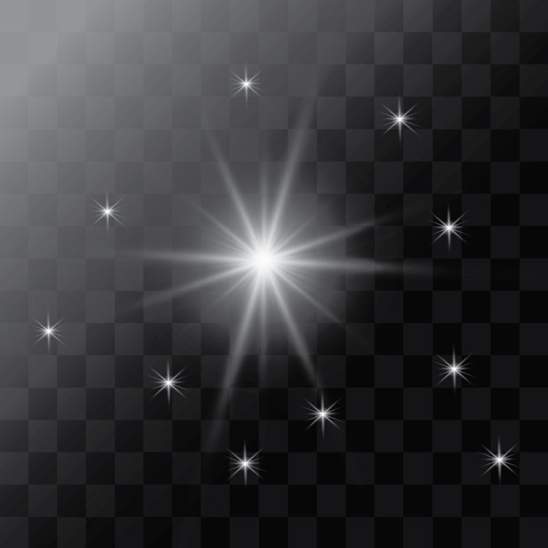 创意矢量白色放射状星光设计