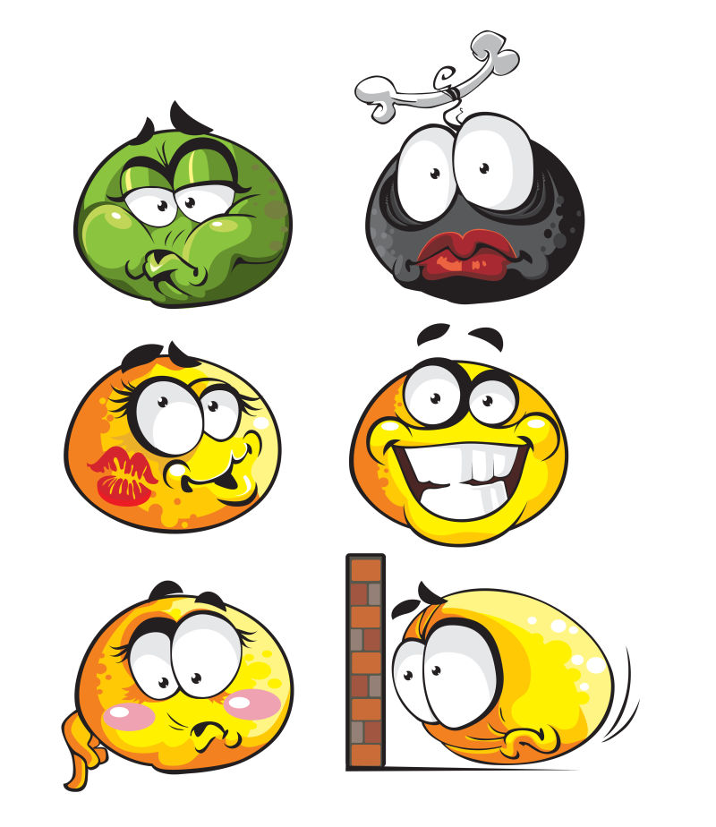 矢量创意卡通球形表情包