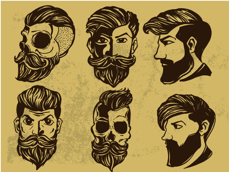 矢量创意帅气的理发店标志设计