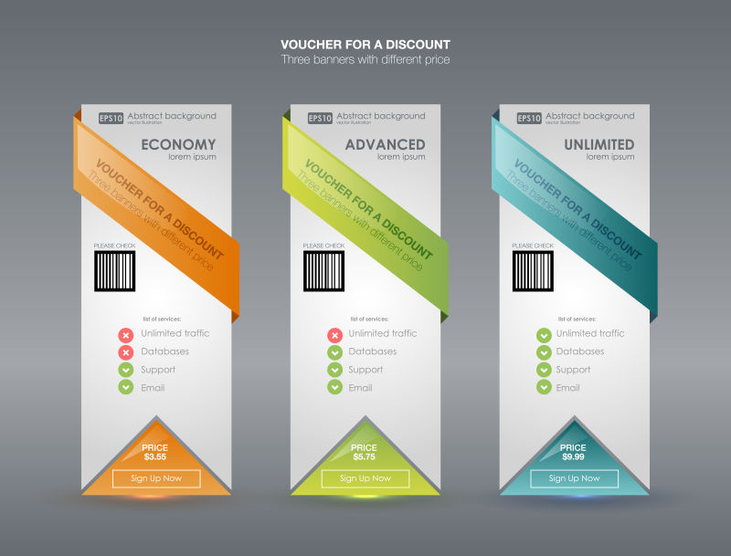 抽象矢量现代旗帜元素的平面横幅设计