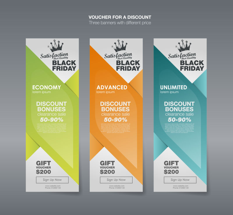 抽象矢量现代彩色折扣计划横幅设计