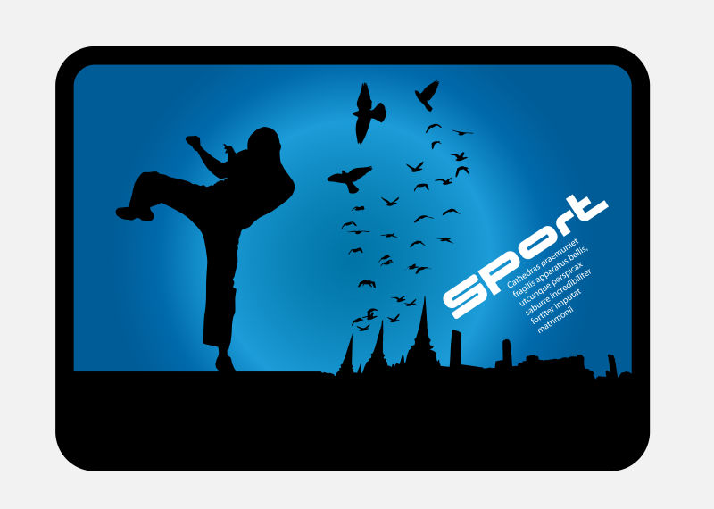 矢量空手道剪影