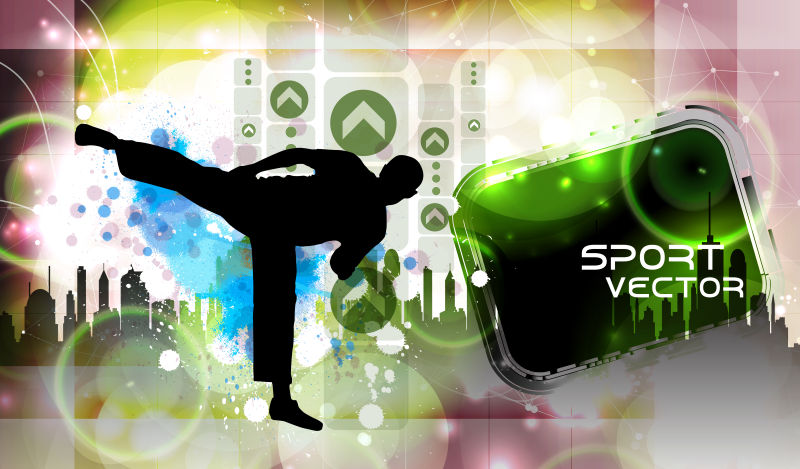 矢量创意空手道剪影设计