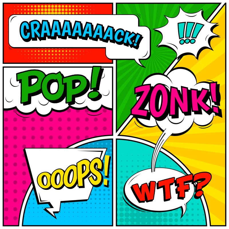 矢量现代漫画效果音创意设计元素