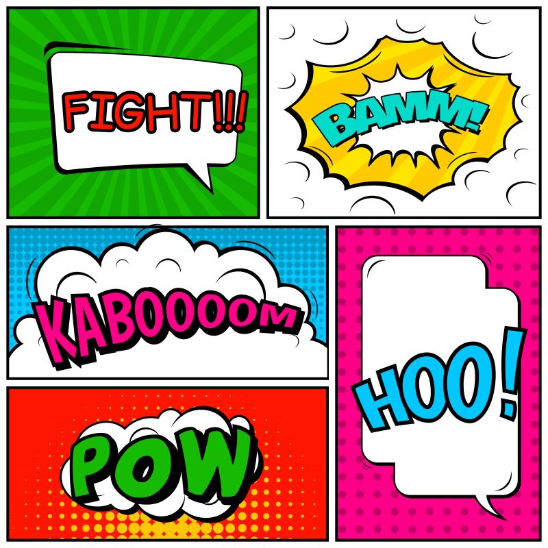 创意矢量现代漫画艺术对话框