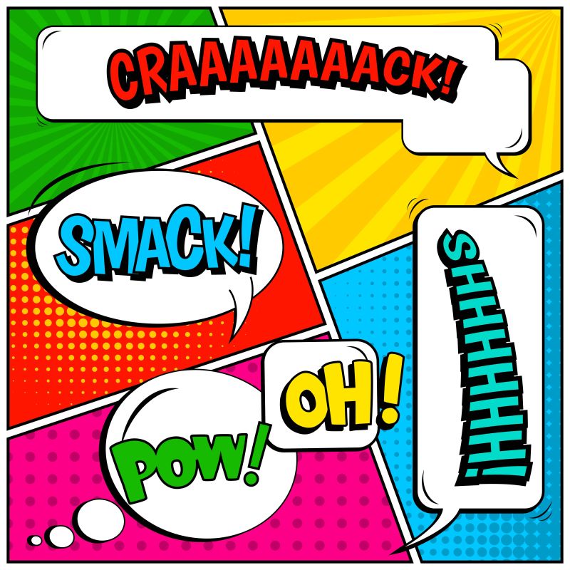 抽象矢量彩色漫画风格的艺术对话框设计