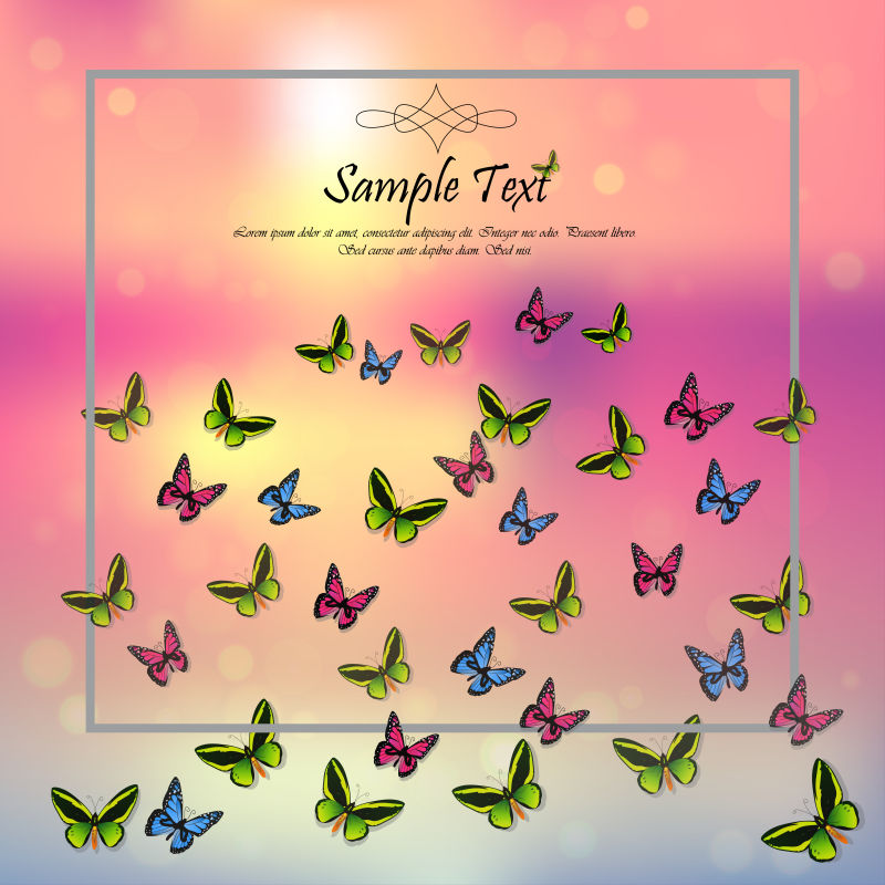 矢量创意现代彩色蝴蝶元素装饰背景