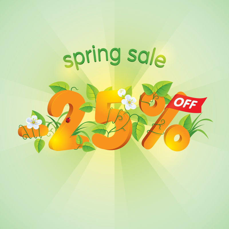 矢量的春季销售设计