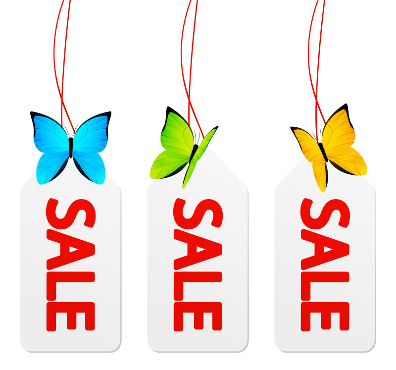 纸质的白色商品标签矢量设计