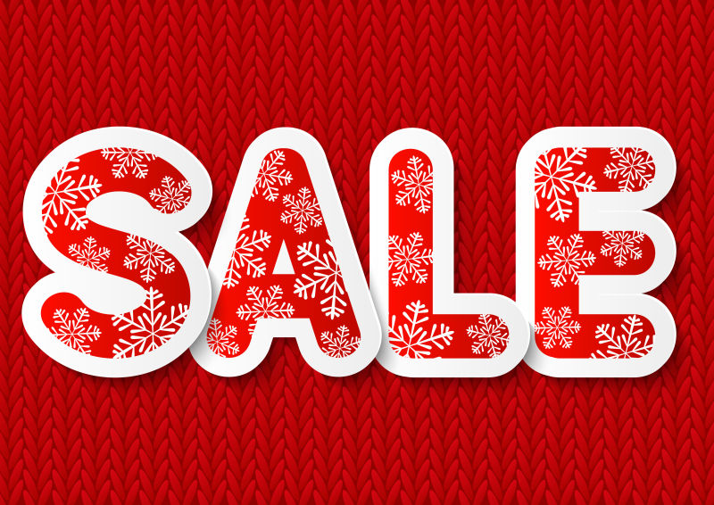 矢量的红色圣诞折扣贴纸