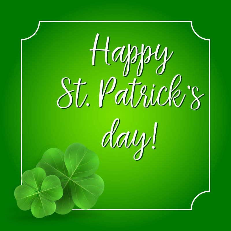 矢量绿叶元素的圣帕特里克节概念插图