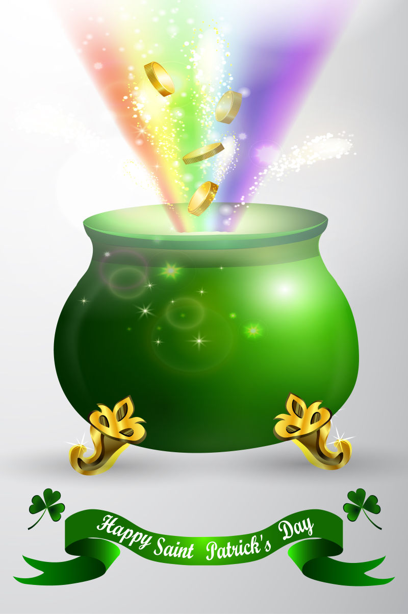 矢量圣帕特里克节主题的创意海报设计