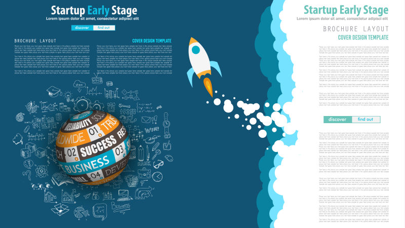 抽象矢量现代启动概念插图设计