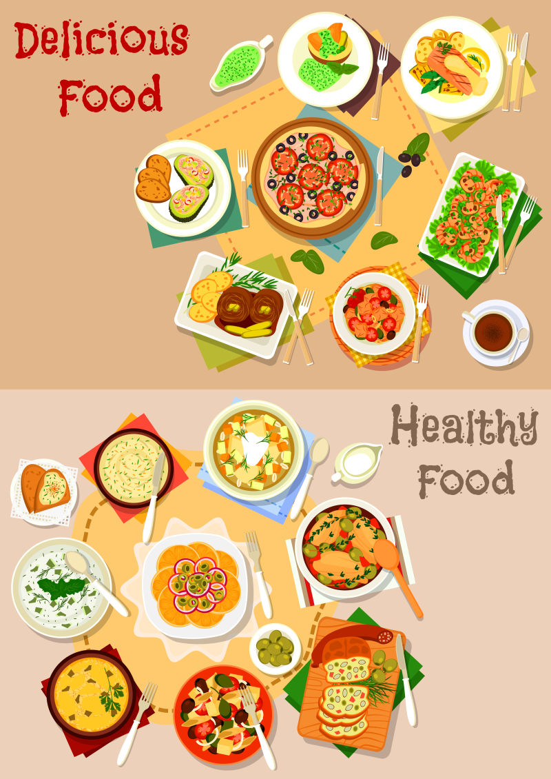 矢量各式美食