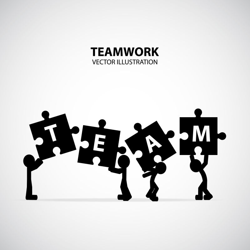 抽象矢量现代团队概念的抽象插图