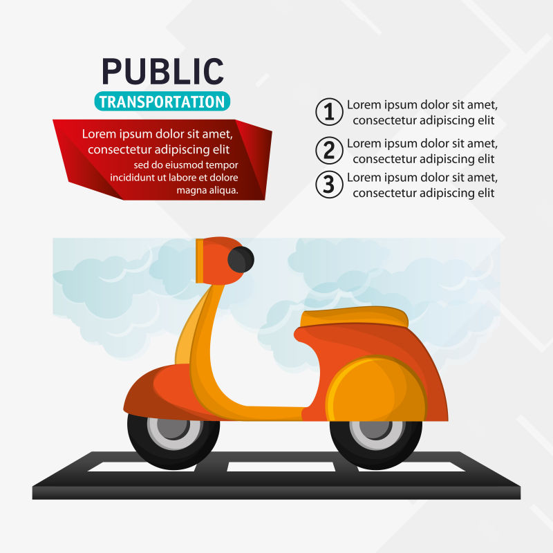 摩托车交付服务公共交通矢量图示EPS 10