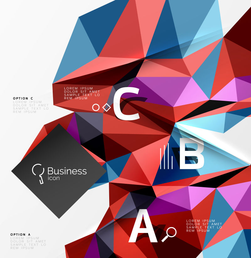 创意矢量现代彩色几何元素背景