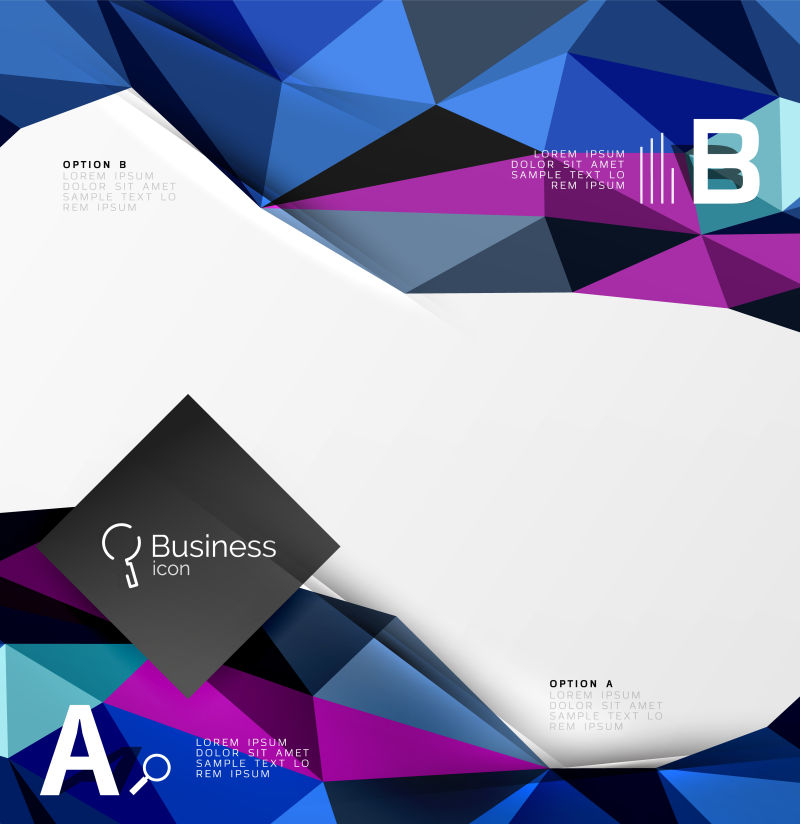 创意矢量现代彩色几何风格的商业背景