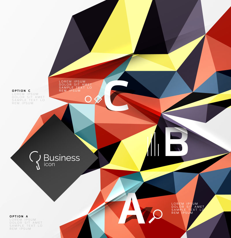 抽象矢量现代几何纹理装饰的字母背景