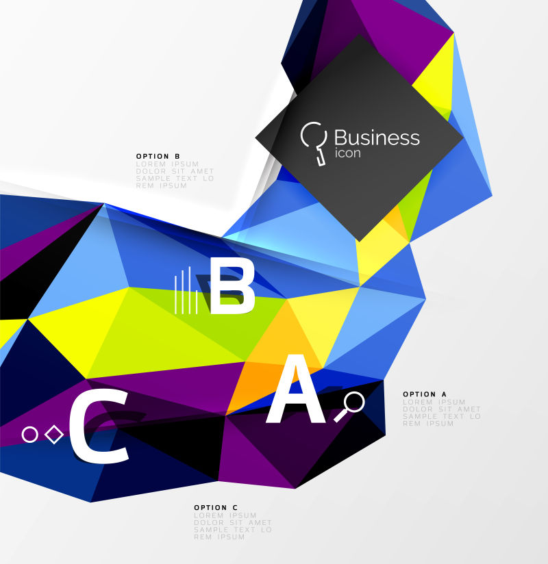 抽象矢量现代彩色几何元素的纹理背景