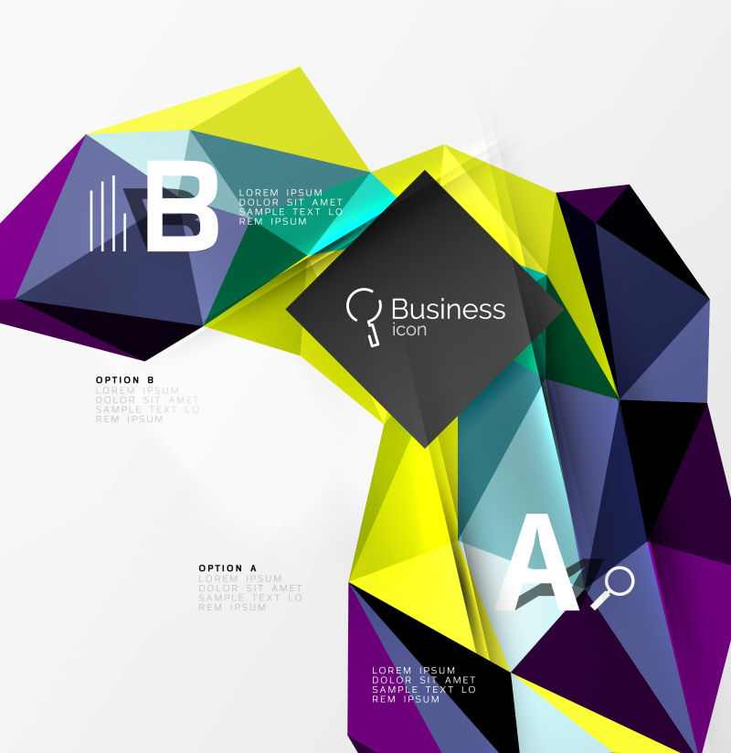 抽象矢量现代彩色几何元素背景设计