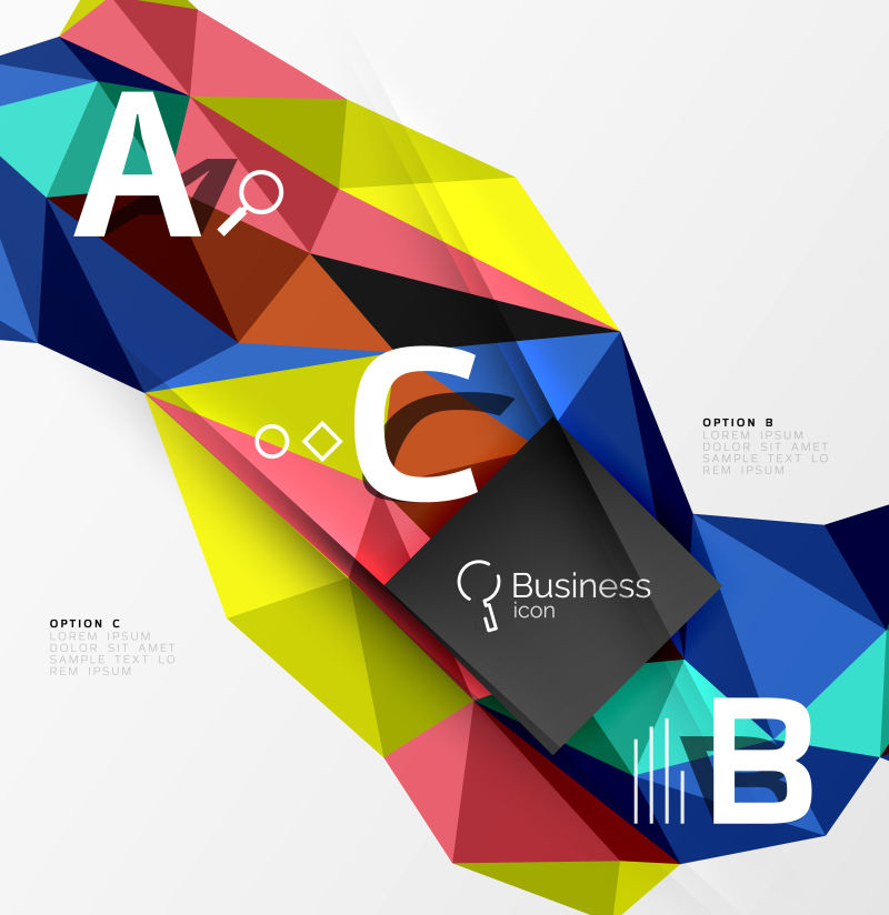 矢量彩色几何三角元素现代背景设计