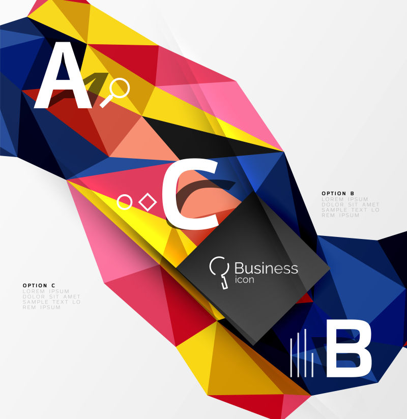 矢量抽象现代彩色几何元素纹理背景设计