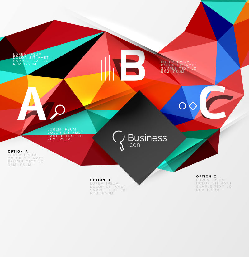 创意矢量现代彩色几何纹理背景