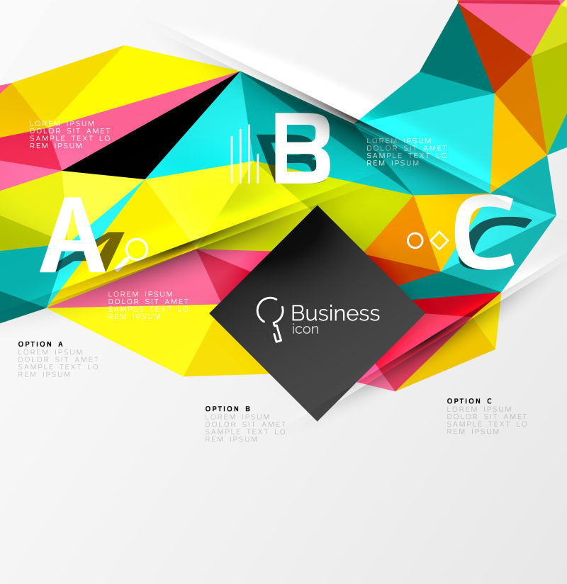  创意矢量彩色几何纹理背景设计